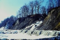Looking up the Bluff Road bluffs